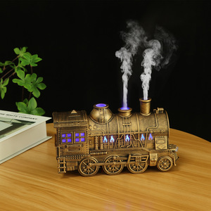 Premium Train Style Essential Oil Diffuser with Flame Effect Dual <b>Mist</b> Mode Auto Shut Off <b>Humidifier</b> - Product Image 1