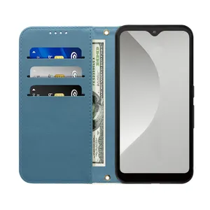 Yüksek kaliteli klasik güçlü mıknatıs deri çanta Flip Case cüzdan telefon kılıfı Fujitsu F-41A için