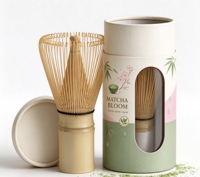 Tube d'emballage cylindrique en papier imprimé sur mesure, écologique et de qualité alimentaire, pour l'emballage de fouets à matcha et de coffrets de thé - Vente en gros