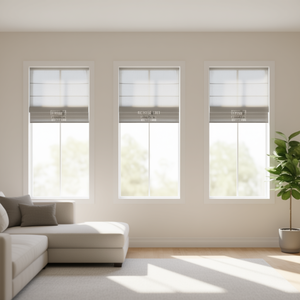 Store romain sans fil en mélange de lin, filtrant la lumière, accessoires pour portes et fenêtres, design minimaliste, installation par vis - Product Image 3