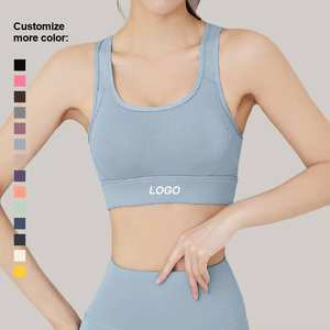 เสื้อครอปออกกำลังกายยืดหยุ่นสูงรุ่นใหม่สำหรับผู้หญิง บราโยคะกันกระแทก ยกกระชับ ระบายอากาศ แห้งเร็ว ไซส์ใหญ่ - Product Image 1