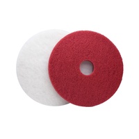 Pad Pembersih dan Pemoles Lantai Marmer Warna Merah Hitam Putih dari Bahan Nylon, Ukuran 17 inci-21 inci