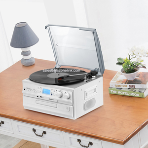 Système audio domestique Hi-Fi avec tourne-disque 3 vitesses, lecteur <span class=keywords><strong>CD</strong></span> <span class=keywords><strong>et</strong></span> <span class=keywords><strong>cassette</strong></span>, Bluetooth sans fil, connectivité AUX/RCA - Product Image 6