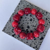 Braccialetti alla Moda con Perline Quadrate e Rotonde in Resina Acrilica Colorata, Set di Bracciali Elastici Fatti a Mano per Donna, Vendita all'Ingrosso