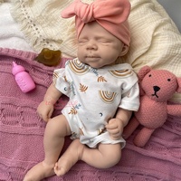 16 Zoll Unbemalte Vollsilikon-Reborn-Babypuppe vom Hersteller mit geschlossenen Augen, kuschelig weich, mit Schnuller, Großhandel