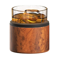 Accessoires de bar Gobelets à whisky en verre à double paroi en acier inoxydable à sublimation avec verre