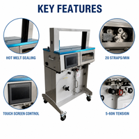 Machine à banderoleuse automatique LQ30V pour table haute, avec film OPP et sangles en papier, pour l'emballage de cartons de boulangerie et d'aliments