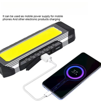Lampe de travail COB 600 Lumens IP65 pour camping et extérieur, rechargeable USB, avec aimant, lampe torche d'inspection LED, intensité réglable, pour atelier