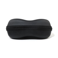 Étui rigide en cuir PU noir rectangulaire simple pour lunettes de soleil, modèle HJ138, personnalisé, vente en gros, marque OEM, avec logo, 48g, pour rangement de lunettes optiques