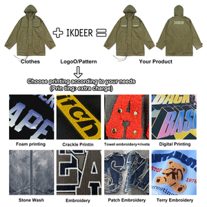 Cappotto Invernale da Uomo Ikdeer Slim Fit <span class=keywords><strong>Verde</strong></span> Oliva con Cappuccio, 100% Cotone Canvas Traspirante Ecologico, Chiusura con Bottoni e Cerniera, 280g - Product Image 5