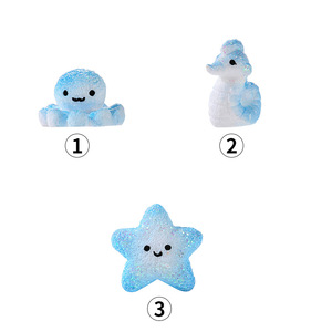 Ornements en résine d'animaux marins de dessin animé, étoile de mer, pieuvre, hippocampe, décorations d'aquarium, accessoires de paysage miniature - Product Image 4
