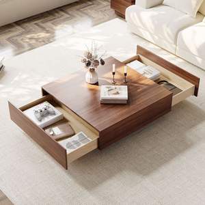 AJUNION Mobilier moderne de salon <span class=keywords><strong>Table</strong></span> basse en bois et ensemble de support TV <span class=keywords><strong>Table</strong></span> centrale <span class=keywords><strong>Console</strong></span> multimédia Ensemble de <span class=keywords><strong>table</strong></span> pour le salon - Product Image 2