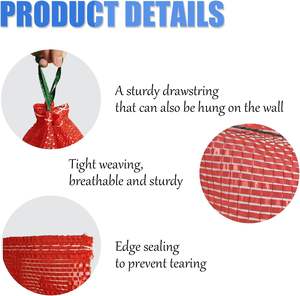 Huamaohengchun - Paquete de 10 Bolsas de Malla Duraderas para Cebollas, 14" y 24", Reutilizables, para Vegetales, con Cordón, Capacidad de 33 LB - Product Image 5