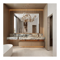 Meuble de salle de bain sous-évier classique avec miroir, personnalisable, fournisseur de meubles pour la maison