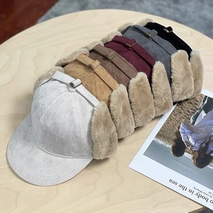 Gorro de aviador para mujer, estilo otoño/invierno, inspirado en Lei Feng, nuevo estilo, forrado de lana, gorra de béisbol con protección para las orejas, diseño cálido de gamuza - Product Image 2