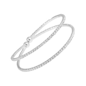 <span class=keywords><strong>Bracelet</strong></span> ouvert élastique en fil métallique à <span class=keywords><strong>3</strong></span> <span class=keywords><strong>rangs</strong></span> avec strass, style classique européen et américain pour femmes, vente en gros d'usine - Product Image 5