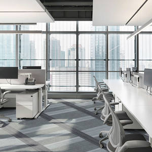 Alfombra Modular Comercial de Oficina, Moderna, Ecológica, de Nailon Antideslizante, con Diseño de Rompecabezas y Pelo Mediano - Product Image 1