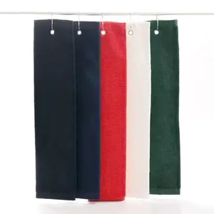 中国制造商批发定制印刷标志棉毛圈高尔夫毛巾带夹