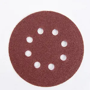 Alumina 5 inch 8 holes backing hook and loop polishing metal sanding discs