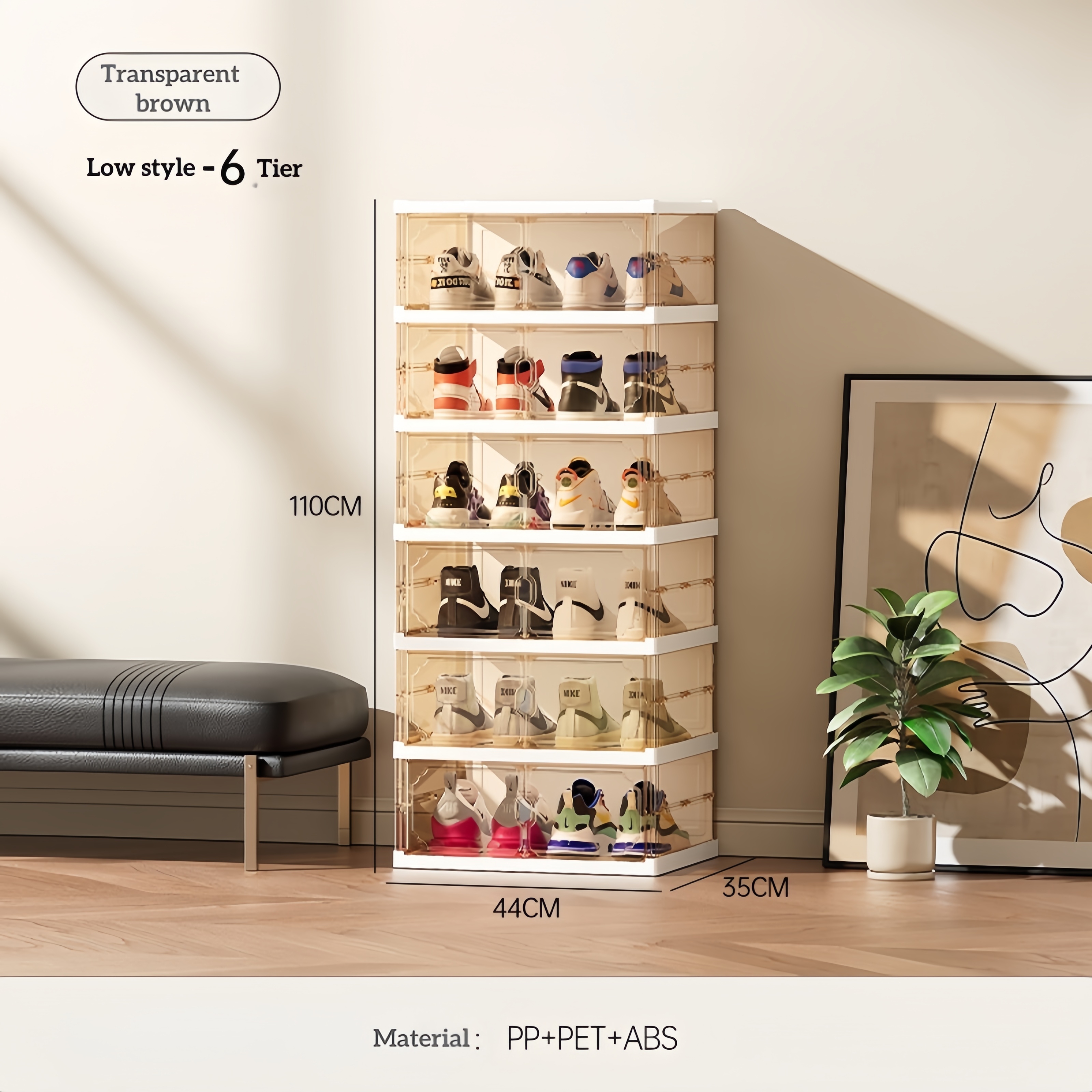 Double Row Low Profile 6-Tier (holds 12 pairs of shoes)