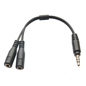 Alta calidad Durable 3,5mm 2 enchufe Masculino 1 Jack hembra Audio Mic Splitter auricular 1 M Aux Jack cable