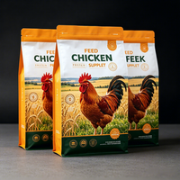 Alimentation pour oiseaux 2 kg, sac d'alimentation en plastique refermable pour poulet et poisson, emballage de 50 kg, sac d'alimentation pour poulet de 5 kg