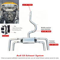 Systèmes d'échappement intermédiaires et arrière en acier inoxydable Valvetronic haute performance pour Audi S3 8V 2.0T Berlines et Hayons, épaisseur 1,5 mm