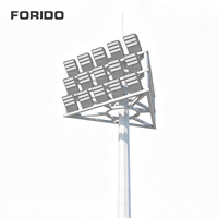 FORIDO 18m 25m 30m 35m Mât d'éclairage à haute portée galvanisé à chaud en acier octogonal Q235 pour stades, arènes et aéroports