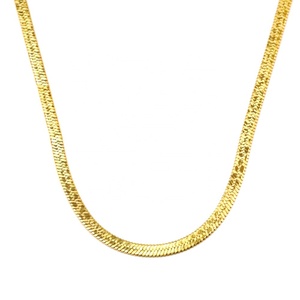 Collar de Cadena de Espiga Plana Lisa de Acero Inoxidable con Baño de Oro de 18k, Clásico y de Moda, Personalizable, de Gran Venta - Product Image 4