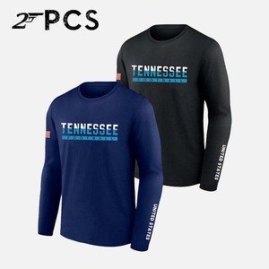 Lot de 2 T-shirts à manches longues pour hommes, taille plus, football américain, col rond, imprimé, séchage rapide, design Kansas <span class=keywords><strong>City</strong></span> - Product Image 3