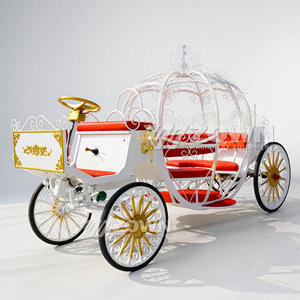 Calèche de mariage de luxe à 4 roues à citrouille princesse royale de Cendrillon pour les visites de Noël 4-6 personnes - Product Image 1
