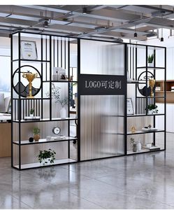 Mampara de Hierro Forjado para Oficina de Estilo Art Deco, Pantalla de Vidrio Changhong, Vitrina Multifuncional y Duradera - Product Image 6