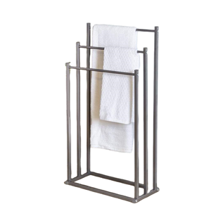 Accesorios de baño Metal 3 capas Estante de almacenamiento Hotel Toallero de pie negro - Product Image 5