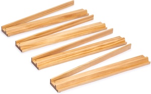 Supports de Mahjong en bois de pin naturel avec poussoirs - Product Image 4