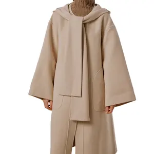 Fabrication professionnelle de vêtements bon marché pour femmes, manteau en laine élégant pour femmes, <span class=keywords><strong>Trench</strong></span> en cachemire pour dames - Product Image 1