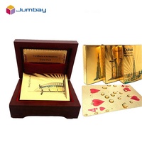 Personnalisation professionnelle personnalisée, cartes de poker américaines plaquées or 24 carats, cartes à jouer dorées, Jumbay OEM LOGO, MOQ 1000 pièces