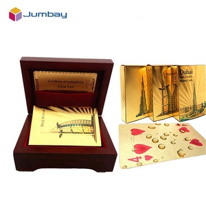 การปรับแต่งแบบมืออาชีพส่วนบุคคล ไพ่โป๊กเกอร์เคลือบทองคำ 24k ไพ่เล่นทองคำ Jumbay รับทำโลโก้ OEM ขั้นต่ำ 1000 ชิ้น - Product Image 4