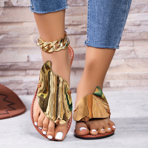 Nuevo diseñador de moda personalizado moda mujer Sandalias precio bajo colores hojas lindo China Europa estilo PU verano zapatillas - Product Image 5