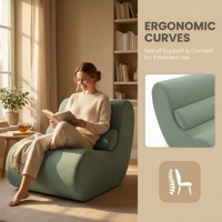 Fauteuil individuel moderne sans accoudoirs en tissu bouclé, compressé sous vide pour canapé de salon