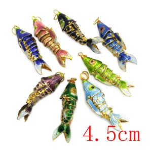 Liontin Ikan Cloisonne Tembaga Bergerak 4.5cm untuk Pembuatan Perhiasan DIY Harga Murah - Product Image 5