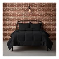 Ensemble de couette de luxe noir durable, de haute qualité, fabriqué par des fabricants directs, respectueux de l'environnement, certifié Oeko-Tex 100, lavable en machine