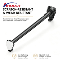 ARODDY Tringle à rideau à tension sans perçage, glisse fluide, 25 mm, 62,99-98,43 pouces, robuste, en acier au carbone, avec verrouillage interne et crochets