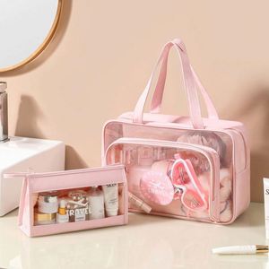 Trousse de Toilette Transparente en PVC, Sac de Rangement Cosmétique Étanche pour la Natation, Ensemble de Sacs de Maquillage Transparents pour le Voyage - Product Image 2