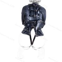 Vente chaude haut du corps lié femmes camisole de force Faux cuir Strict Bondage crépus fantaisie veste droite esclave Costumes