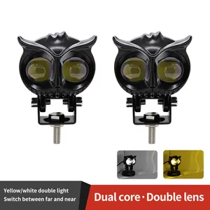 Led Auxiliary Spot Driving Lamp Projector Lens OWL Motorcycle Headlight Luz Para Moto Owl Motorcycle Working Lights For ATV UTV