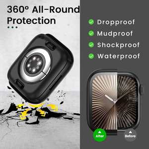 Protection d'écran personnalisée, étui de montre étanche en PC avec verre intégré pour Apple Watch Series 12 46mm 42mm, haute résistance, vente en gros - Product Image 2
