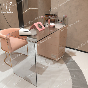 2024 material acrílico nuevos muebles de salón de <span class=keywords><strong>uñas</strong></span> <span class=keywords><strong>mesas</strong></span> de <span class=keywords><strong>uñas</strong></span> LED MESA DE MANICURA con colector de polvo <span class=keywords><strong>para</strong></span> la venta - Product Image 6