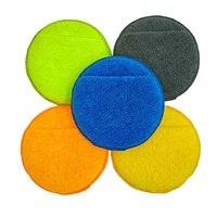 Éponge de polissage ronde en microfibre de 5 pouces, applicateur de cire et de revêtement céramique pour voiture, lot multicolore en gros