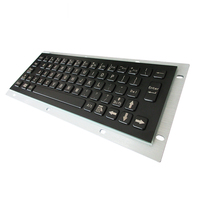 Teclado Industrial de Acero Inoxidable de 65 Teclas, Compacto y Duradero, con Acabado Negro, Montaje en Panel, Interfaz USB, Resistente al Agua IP65 para Ambientes Hostiles