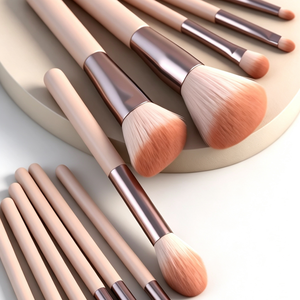 12Pcs Professional Makeup Brush Set Pink Synthetic Hair Cosmetic Brushes Kit with PU <b>Leather</b> Storage Bag for Face Eyes Makeup - Product Image 4